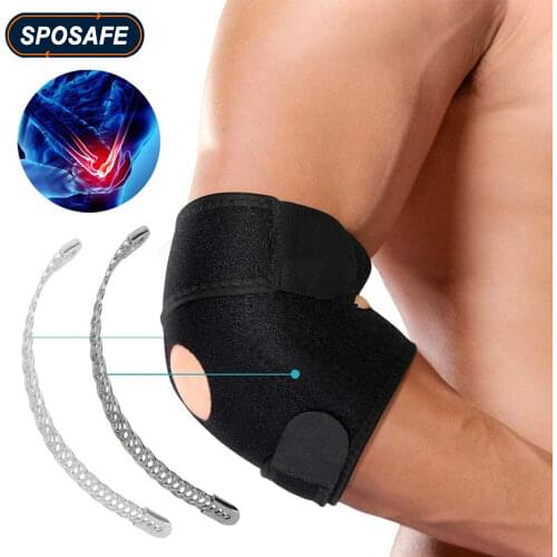 1Pcs Adjustable Neoprene Elbow Support Wrap Brace Pad Strong Basketball Sports Elastic Elbow Injury Pain Relief Protector