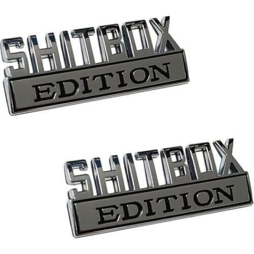 20pcs SHITBOX EDITION NEW emblem Chrome black Badges CAR STICKER