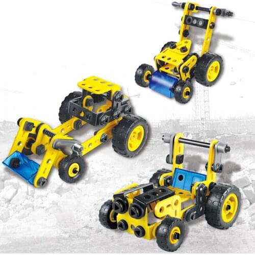 3-IN-1 DIY Assemble engineering car building blocks magic sticks indoor children educational construction plastic toys at home