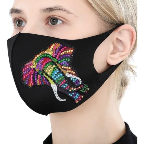 5d Diamond Mask DIY Drill Color Rainbowhorse Diamond Decor Mask Painting Kit Reusable Dustproof Mask Outdoor Face Protect Masque