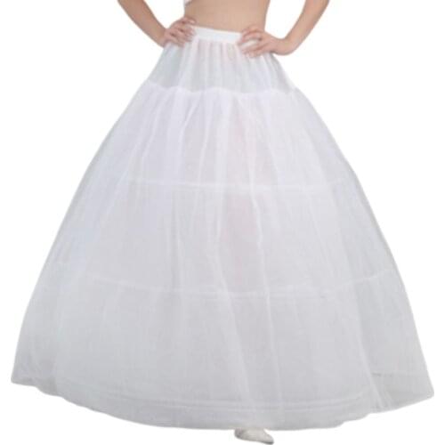 Bride Bridal Wedding Dress Support Petticoat 3 Hoops 1-layer Yarn Skirt Women Costume Skirts Lining Liner