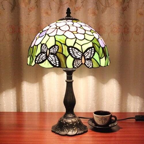 American Pastoral retro tiffany Baroque heart art bedroom bedside lamp Hotel Cafe LAMP 12inch