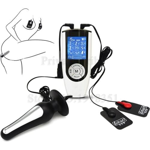 USB Charging Electric Shock Vagina Anal Plug Butt Plug Prostate Massage Electro Body Massage Pad Sex Toys For Women Men Couples