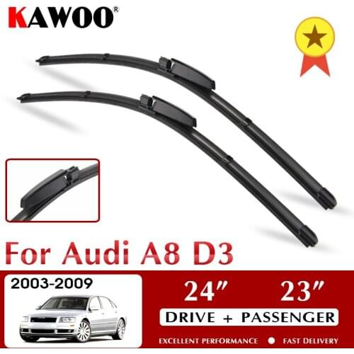 KAWOO Wiper Car Wiper Blades for Audi A8 (D3) 2003 - 2009 Windshield Windscreen Window Wash 24"+23" LHD RHD Auto Accessories