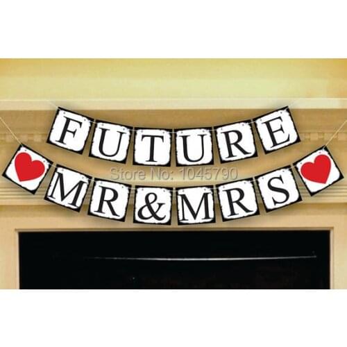 Free Shipping 1 X FUTURE MR&MRS Wedding Bunting Banner Wedding Party Decoration Supplies
