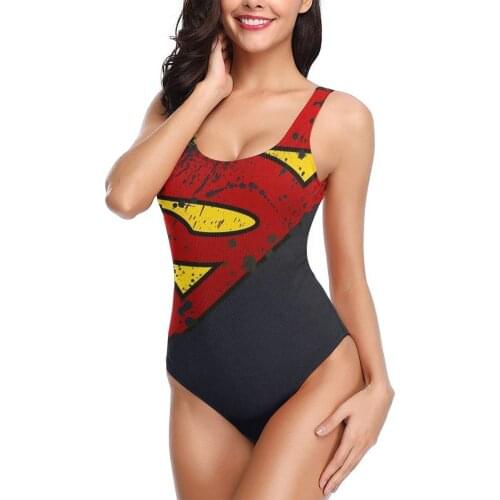 One Piece Swimsuit Woman Super Heroes Swimwear 2021 High Cut Legs Printed Training Swimwear Bathing Suits