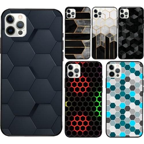 Charcoal Hexagons Silicone Case For Apple iPhone 11 Pro Max XS XR X 8 7 Plus SE 2020 12 Pro Max Back Cover