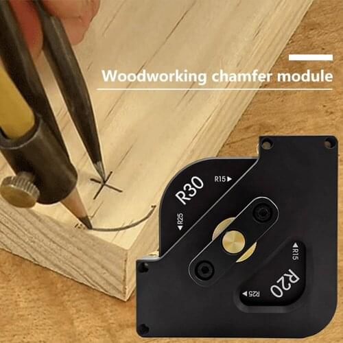 Woodworking Round Corner Radius Template Trimming Machine Router Wood Edge Jig Locator Carpentry Table Fillet Arc Tool Kit
