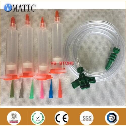 Free Shipping 5cc/5ml Solder Paste Adhesive Glue Liquid Dispenser Dispensing Syringe With Adapter & Needles