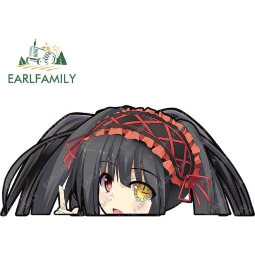 EARLFAMILY 13cm x 5.7cm for DATE A LIVE Decals Vinyl Car Stickers Waterproof Scratch-Proof Refrigerator Laptop Trunk Decoration