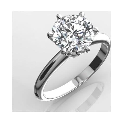 Classic six claws rings finger for Women Emerald 925 Sterling Silver 2ct Diamond Wedding Engagement Ring Anniversary Jewelry