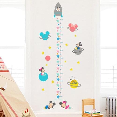 Disney cute cartoon childrens room stickers Kindergarten height stickers Mickey star height stickers