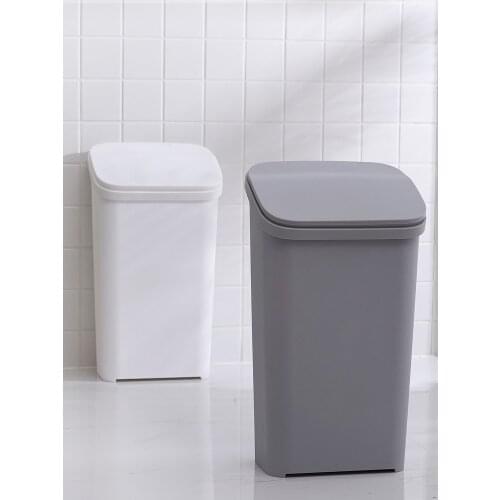 Living Room Trash Can with Lid Wheels Storage Containers Plastic Bucket Cube Kosze Do Segregacji Smieci Waste Bins BG50WB