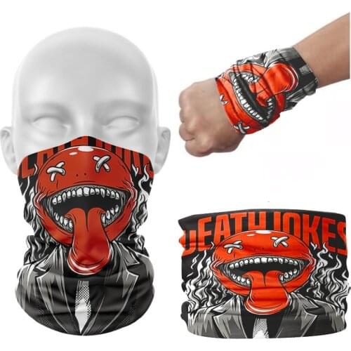 Horror Punk Printed Men Bandana Multifunctional Seamless Magic Neck Scarf Cycling Climbing Windproof Soft Elasticity Face Scarf