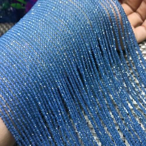 Natural Crystal Dark Blue stone Faceted Pearls Christmas Jewelry Beads Handmade DIY Necklaces Bracelets Jewelry Accessories