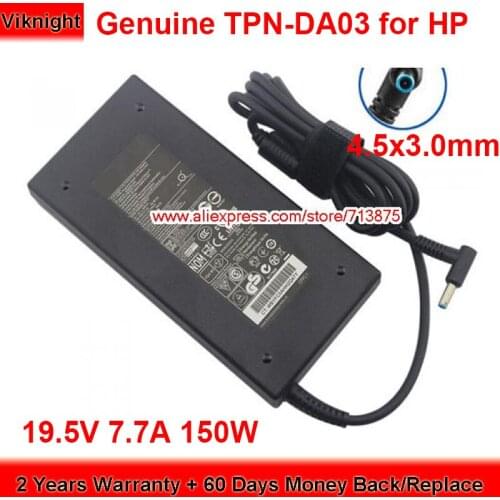 Genuine TPN-DA03 19.5V 7.7A AC Adapter TPN-Q174 for HP MEN 15-AX202NA 15-AX224TX ZBOOK 15 G3 G4 150W Charger Power Supply
