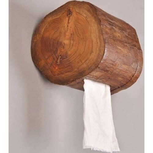 Solid wood paper towel tube home hotel bathroom roll paper tube toilet paper towel rack bathroom kitchen tray