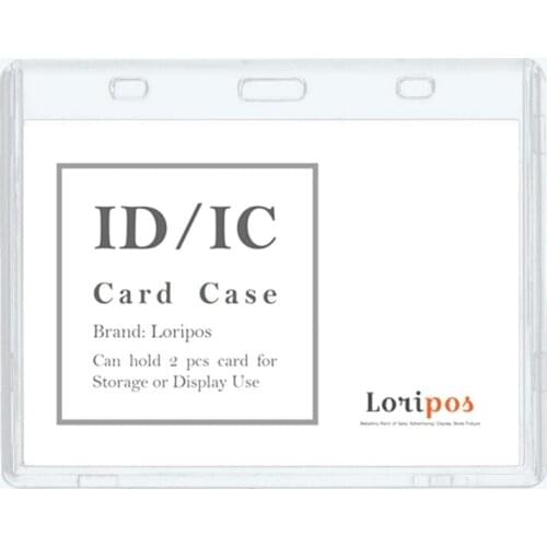 Transparent Acrylic Name Card Holder Cartoon Bank Id Card Cover Protective Case with Hanging Lanyard