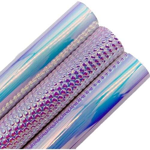 Iridescent TPU Leather Matching with Dots Embossed Iridescent PVC Leather Sheets For DIY Earrings Bows 21X29CM 6S115