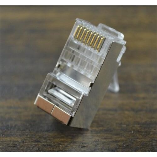 RJ45 Cat6 Connector Cat5e Cat 6 Ethernet LAN Network Connectors 8P8C Shielded Modular Plug Jack Terminals easy pass