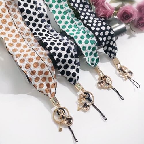 Dot Linen Necklace Phone Lanyard Strap For iphone redmi samsung Gopro Camera Mobile Phone ID Card Long Hanging Rope String