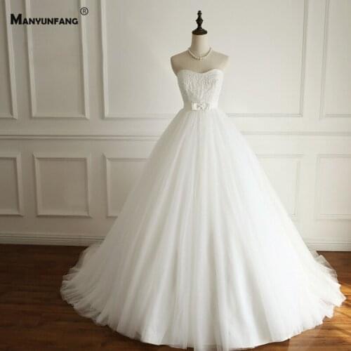 Luxury Strapless Embroidery Appliques Tulle Lace Up Back Wedding Dress Custom Made Sleeveless Sequins Beading Bridal Ball Gown