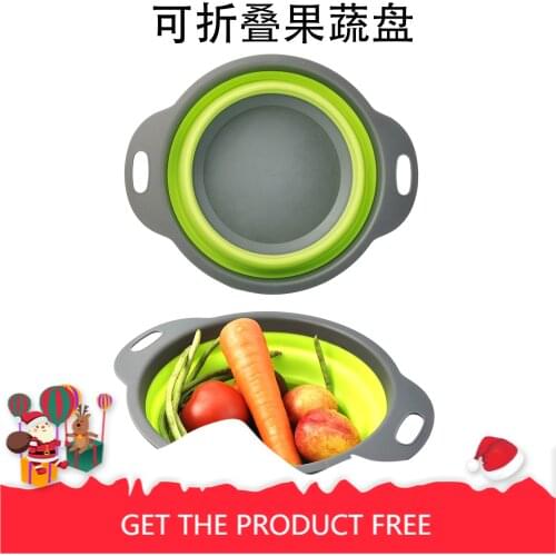 Spot foldable dense drain basket Fruit and vegetable telescopic drain basket Round foldable fruit bowl Kitchen storage bread box