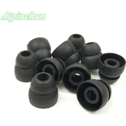 Aipinchun 5 Pairs 10pcs Replacement Headphone Two Layer Silicone In-Ear Earphone Earbuds Headset Eartips Earplug Ear Pads M size