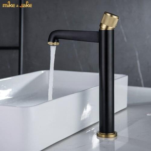 Bathroom stage deck mounted Basin faucet faucet single handle gunmetal water tap black gold sink tap cold hot water tap