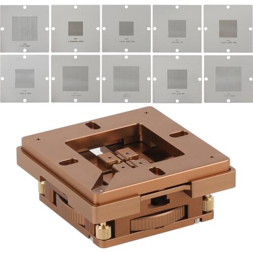 80*80mm 90*90mm Aluminium Alloy BGA Reballing Station BGA Reball Kit Magnetism Lock+10 Pcs 90*90mm Universal Bga Stencil