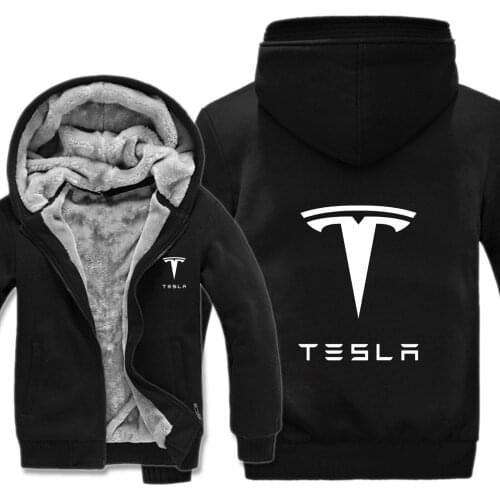 New Winter Tesla Hoodies Men Fashion Coat Wool Jacket Man Sweatshirts Warm Hoody Long Sleeve Coat