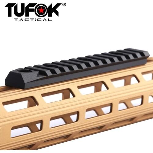 TuFok Tactical M-lok Picatinny Rail Section 13 Mlok Slots Extend Weaver Rail Adapter Mount with Swivel Socket
