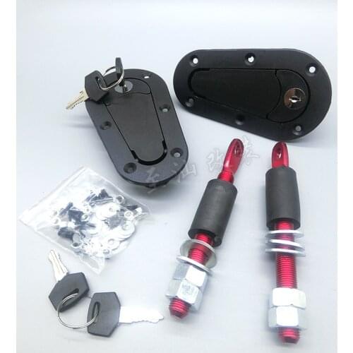 Universal racing hood with built-in hood lock pin key lock kit