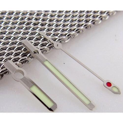 Japan C3 Super Lume Green Luminous Solid Watch Hands Fit For NH35 NH36 4R35 7029 Movement Three-dimensional Silver Rim