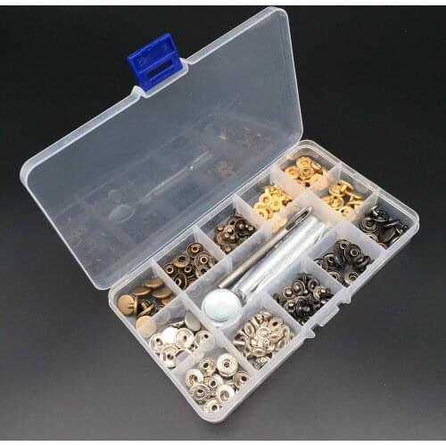 40 Set Leather Craft Snaps Repairing Rivets Fastener Snap Button with Fixing Tools for Belts DIY Crafts Press Studs Punk