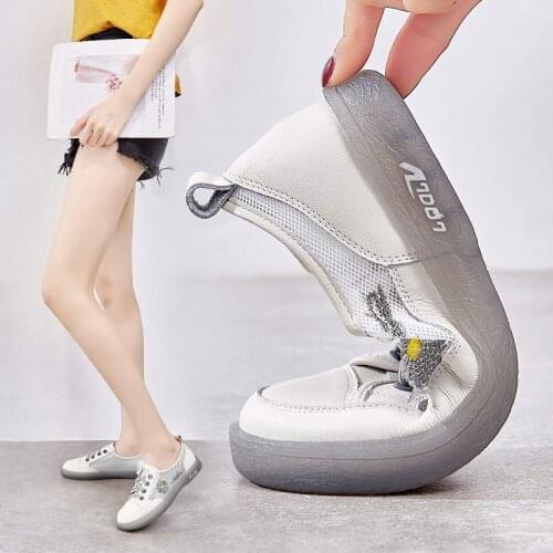 2021 Summer Womens Sneakers Casual Comfortable Womens Shoes Breathable Mesh Lace-up Fashion Flat Shoes