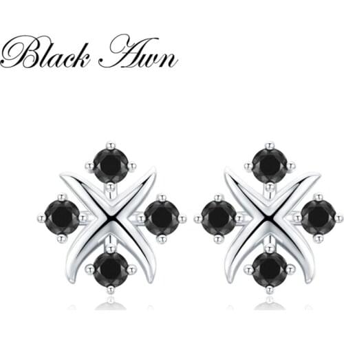 [BLACK AWN] Cute Windmill 925 Sterling Silver Jewelry Engagement Stud Earrings for Women Boucle D'oreille I118