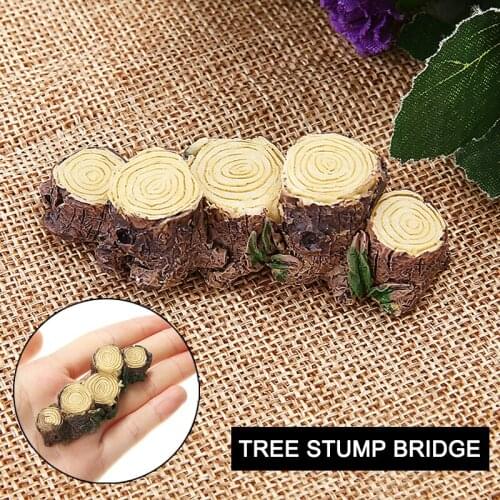 1pc Miniature Garden Ornament Miniature Garden Tree Bridge Micro FLowers Plants Gardaen Decorations 6.5cm*2.3cm*1.7cm