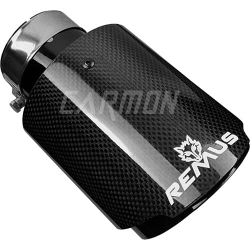 1 piece Universal Straight Remus Sport glossy Carbon Fiber Exhaust Muffler Tips black Inner Pipe for honda toyota audi