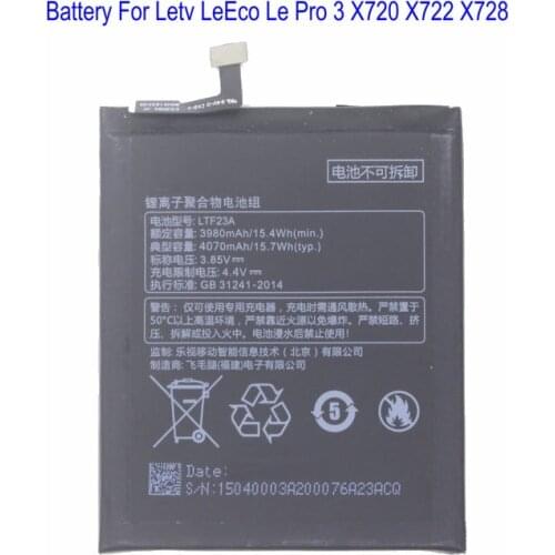 1x 4070mAh LTF23A Replacement Battery For Letv LeEco Le Pro 3 X720 X722 X728 Batteries