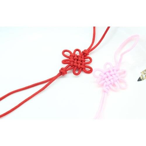 200pcs DIY Handmade Chinese lucky Knot pink and red tassel pendant 26cm long mini chinese knot