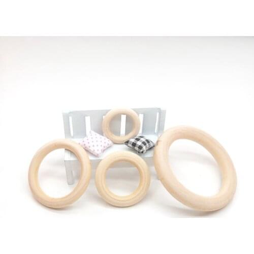 Chenkai 50PCS 7cm Natural Wood Unfinished Wood Rings Wooden Teethers For DIY Infant/Baby Necklace Bracelet Accessories