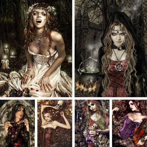 Victoria Frances Vampire Painter Diamond Painting Full Square/Round Drill 5D DIY Cross Stitch Embroidery Home Decor Wall Art