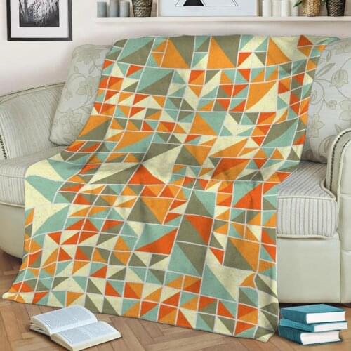 Abstract Geometric Pattern 3D Printed Velvet Plush Throw Fleece Blanket Bedspread Sherpa Blanket Home Decora