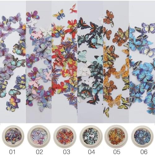 Butterfly Bee Sequins For Nails Art Decoration Mixed Rose Flower Leaf DIY Nail Art Paillettes Jewelry Manicure Accessory