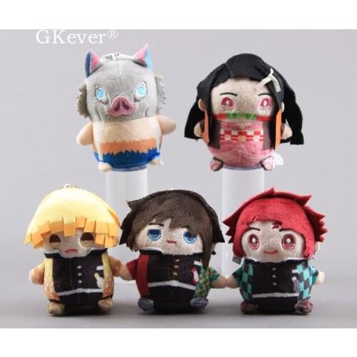 Anime Demon Slayer: Kimetsu no Yaiba Cute Plush Dolls Figure Keychain Tomioka Giyu Cosplay Toys 9 cm Pendant Keyring Kids Gift