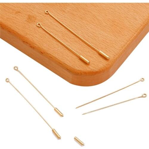 18K Gold Plated 10Pcs 55-63mm Length Eye Pin Brooch for DIY Pin Brooch Jewelry Making Findings Br0oches Accessories