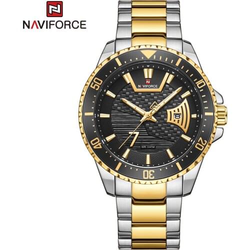 NAVIFORCE Men Watches Simple Quartz Luxury Stainless Steel Casual Fashion Waterproof 3ATM Calendar Clock WristWatch For Male New
