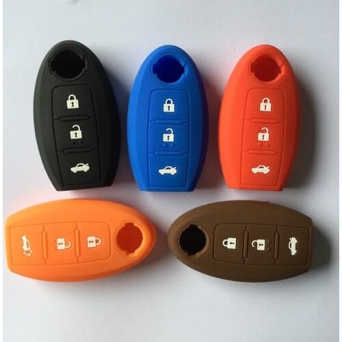 Silicon Case Car Key Cover For Nissan X-Trail PATHFINDER Juke Alissa Qashqai Micra Cube Leaf J11 Pulsar C13 Smart Remote 3BTN