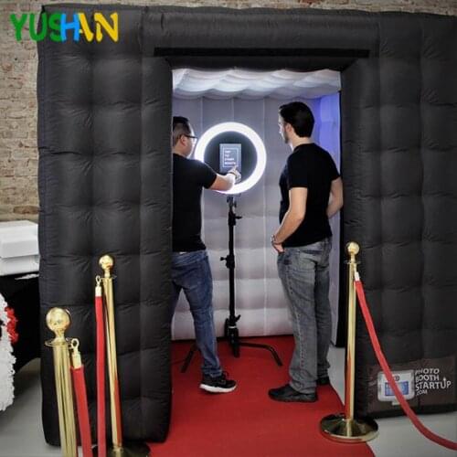 Cheap Cube Inflatable Photo Booth Tent Backdrops With LED Lights No equipment Portable Inflatable Tent For Event Advertising